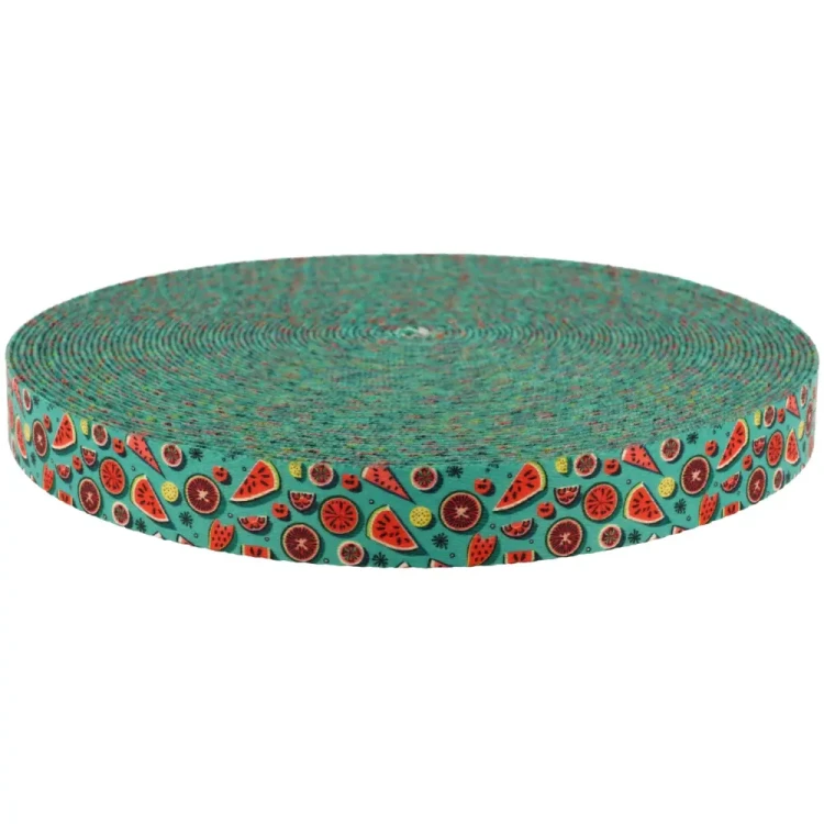 tasma nosna 25mm nadruk sublimacja zielony arbuz.webp