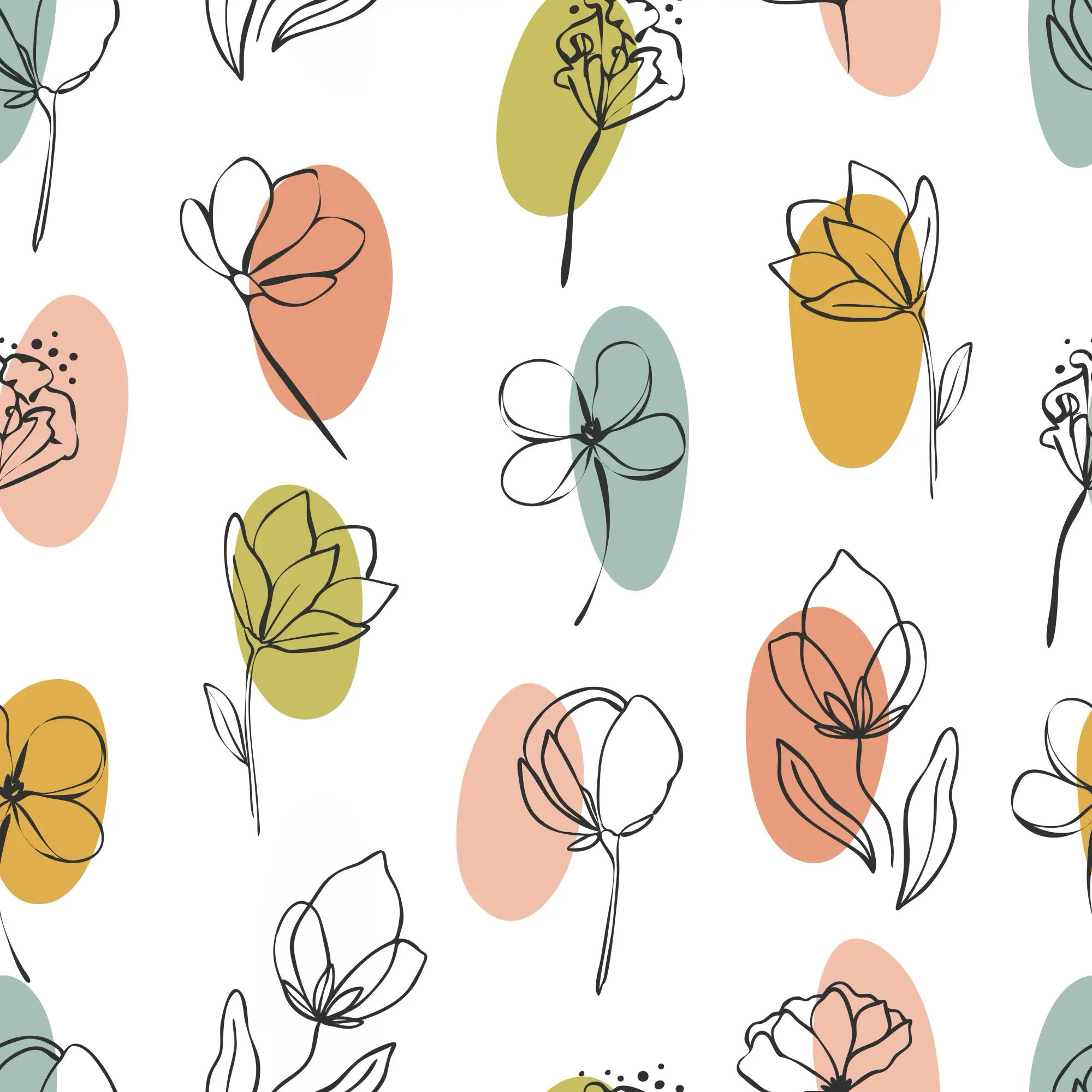 145_Floral Line Art